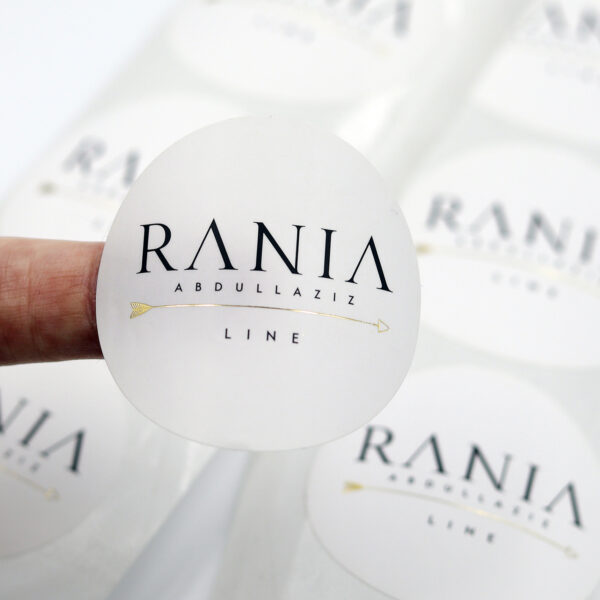 Sticker gold foil with printing